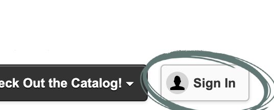 The top right corner of the auction site showing a Sign In button
